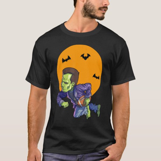 Football Frankenstein Halloween Mannen Boys Footba T-shirt (Voorkant)