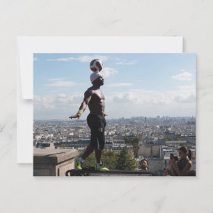 Football Freestyler in Montmartre, Parijs Briefkaart