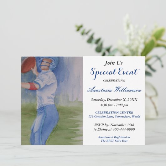 FOOTBALL FUN ARTY EVENT INVITE KAART (Staand voorkant)