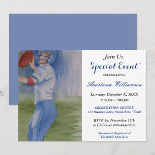 FOOTBALL FUN ARTY EVENT INVITE KAART
