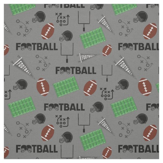 Football Fun on Grey Stof (Swatch)