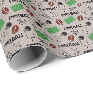 Football Fun op Bord Brown Cadeaupapier