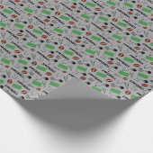 Football Fun op lichtgrijs Cadeaupapier (Hoek)