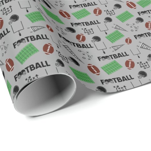Football Fun op lichtgrijs Cadeaupapier (Rol Hoek)