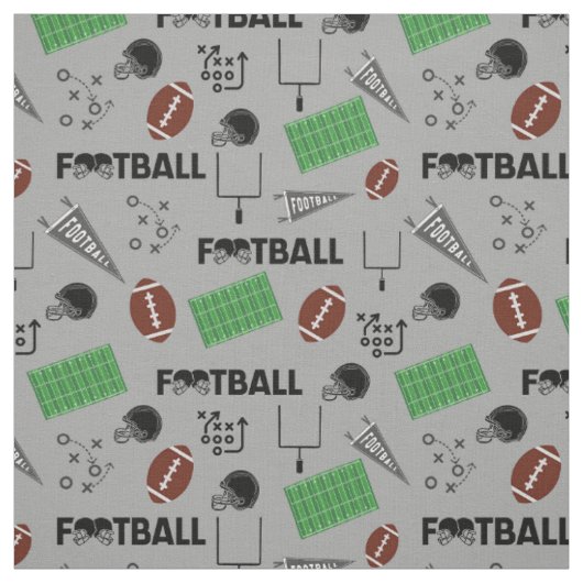 Football Fun op lichtgrijs Stof (Swatch)