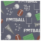 Football Fun op Navy Blue Stof (Close Up)