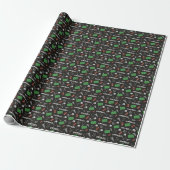 Football Fun op zwart Cadeaupapier (Uitgerold)
