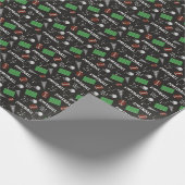 Football Fun op zwart Cadeaupapier (Hoek)