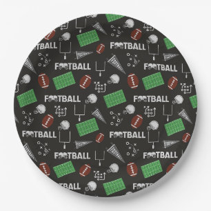 Football Fun op zwart Papieren Bordje