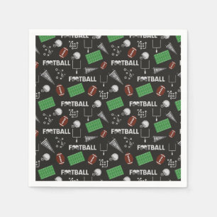 Football Fun op zwart Servet