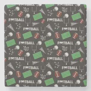 Football Fun op zwart Stenen Onderzetter