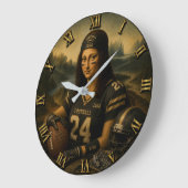 Football Funny Mona Lisa Grote Klok (Hoek)
