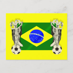 Football-futebol-ventilatoren 2010 Braziliaanse vl Briefkaart