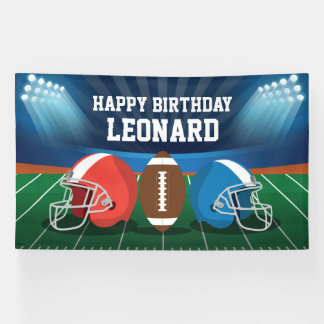 Football game birthday party backdrop spandoek