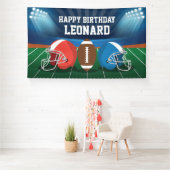 Football game birthday party backdrop spandoek (Insitu)
