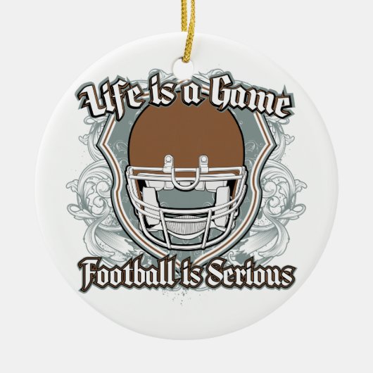 Football Game Brown Keramisch Ornament (Voorkant)