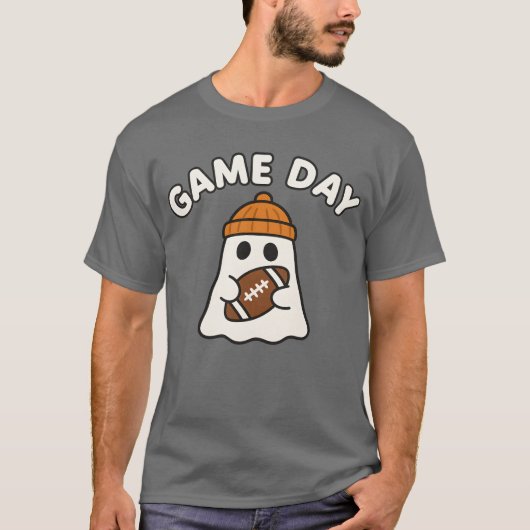 Football Game Day Ghost Halloween T-shirt (Voorkant)