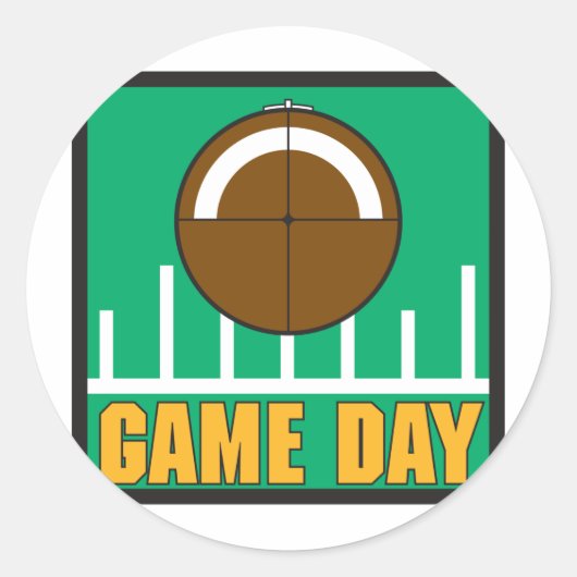 Football Game Day Ronde Sticker (Voorkant)