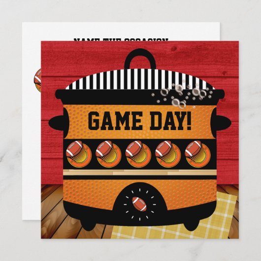 FOOTBALL GAME DAY Uitnodiging (Voorkant / Achterkant)