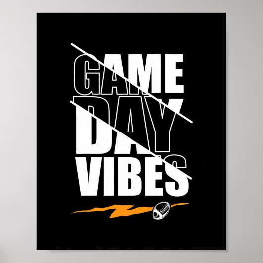Football Game Day Vibes Funny Sayy Mannen Vrouwen Poster (Voorkant)