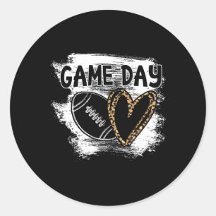 Football Game Day Vrouwen Luipaard Cheetah Game Da Ronde Sticker