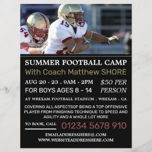 Football game, Football Camp Adverteren Flyer