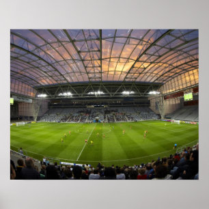 Football game, Forsyth Barr Stadium, Dunedin Poster