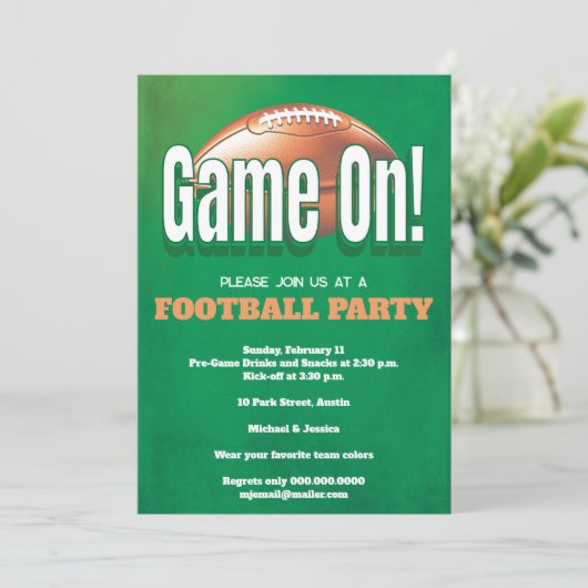 Football Game Party Kaart (Staand voorkant)