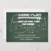 Football Game Plan Chalkboard Big Game Party Kaart (Voorkant)