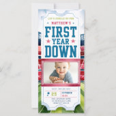 Football Game Ticket Foto 1e verjaardag Uitnodigin (Voorkant)