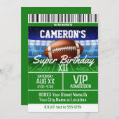 Football Game Ticket op Groen Kaart (Voorkant / Achterkant)