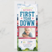 Football Game Ticket Sport Boy Foto 1e verjaardag Kaart (Voorkant)