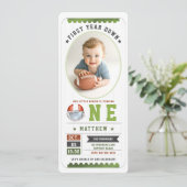 Football Game Ticket Sport Photo Boy 1e verjaardag Kaart (Staand voorkant)