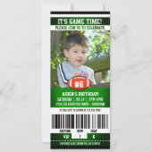 Football Game Ticket Verjaardagsfeest Kaart (Voorkant)