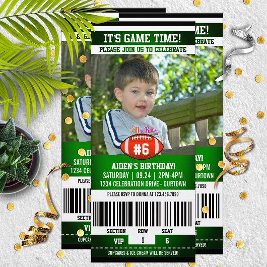 Football Game Ticket Verjaardagsfeest Kaart