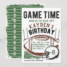 Football game Time Birthday Uitnodiging