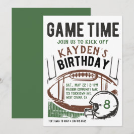 Football game Time Birthday Uitnodiging