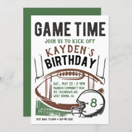 Football game Time Birthday Uitnodiging