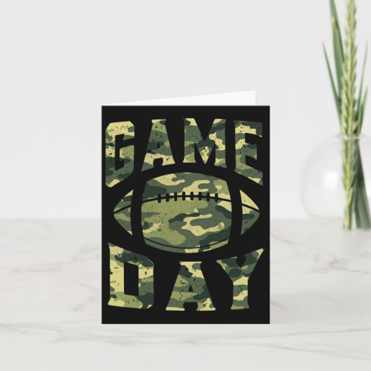 Football Gameday Game Day Camo Flag Patriottisch V Kaart (Voorkant)