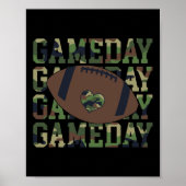 Football Gameday Game Day Camo Flag Patriottisch V Poster (Voorkant)