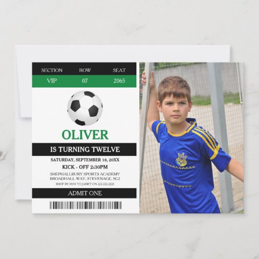 Football Geef één foto op verjaardag Kaart (Voorkant)