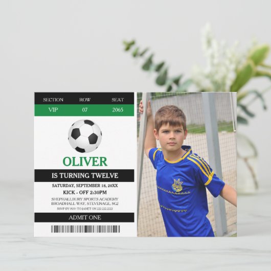 Football Geef één foto op verjaardag Kaart (Staand voorkant)