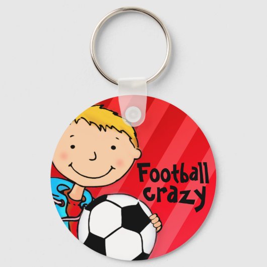 Football gekke rode sleutelhanger (Voorkant)