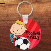 Football gekke rode sleutelhanger (Voorkant)
