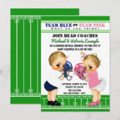 Football Gender Reveal Douche Uitnodigingen (Voorkant / Achterkant)