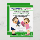 Football Gender Reveal Douche Uitnodigingen (Voorkant / Achterkant)