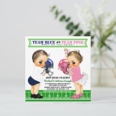 Football Gender Reveal Invitations Kaart (Staand voorkant)