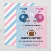 Football Gender Reveal Party Invitation Kaart (Voorkant / Achterkant)