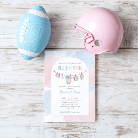 Football Gender Reveal Party Kaart