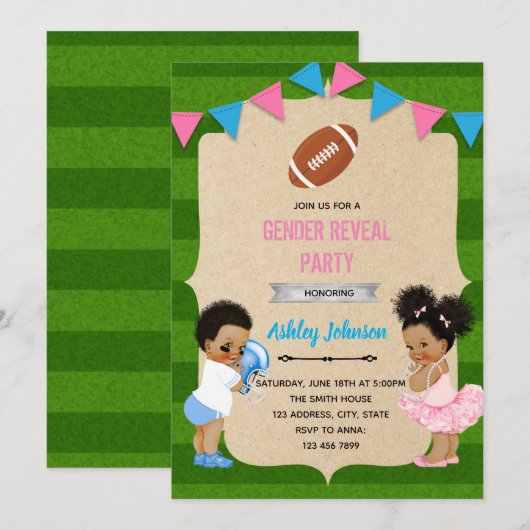 football genderonthullende uitnodiging (Voorkant / Achterkant)